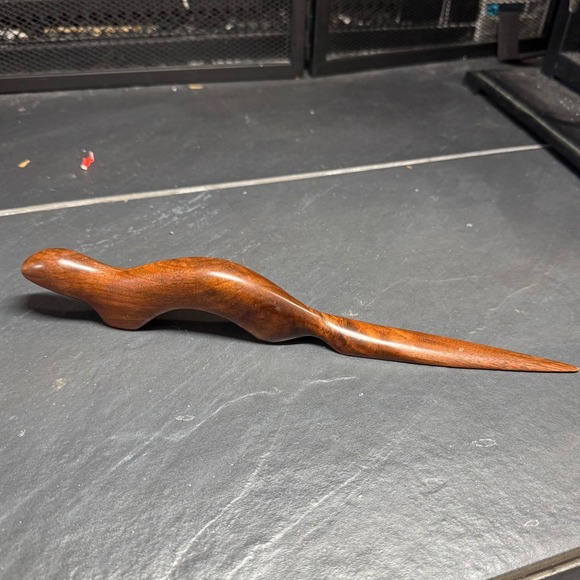 Unbranded Other - Hand Carved Artisan Olivewood Otter Letter Opener Ergonomic Otter Shape Hardwood
